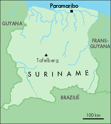 Kaart Suriname