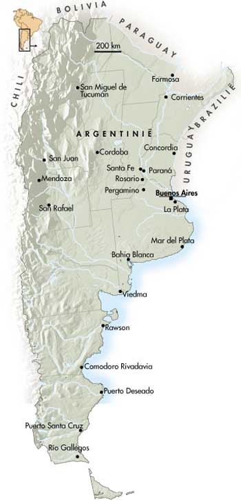 Kaart Argentini